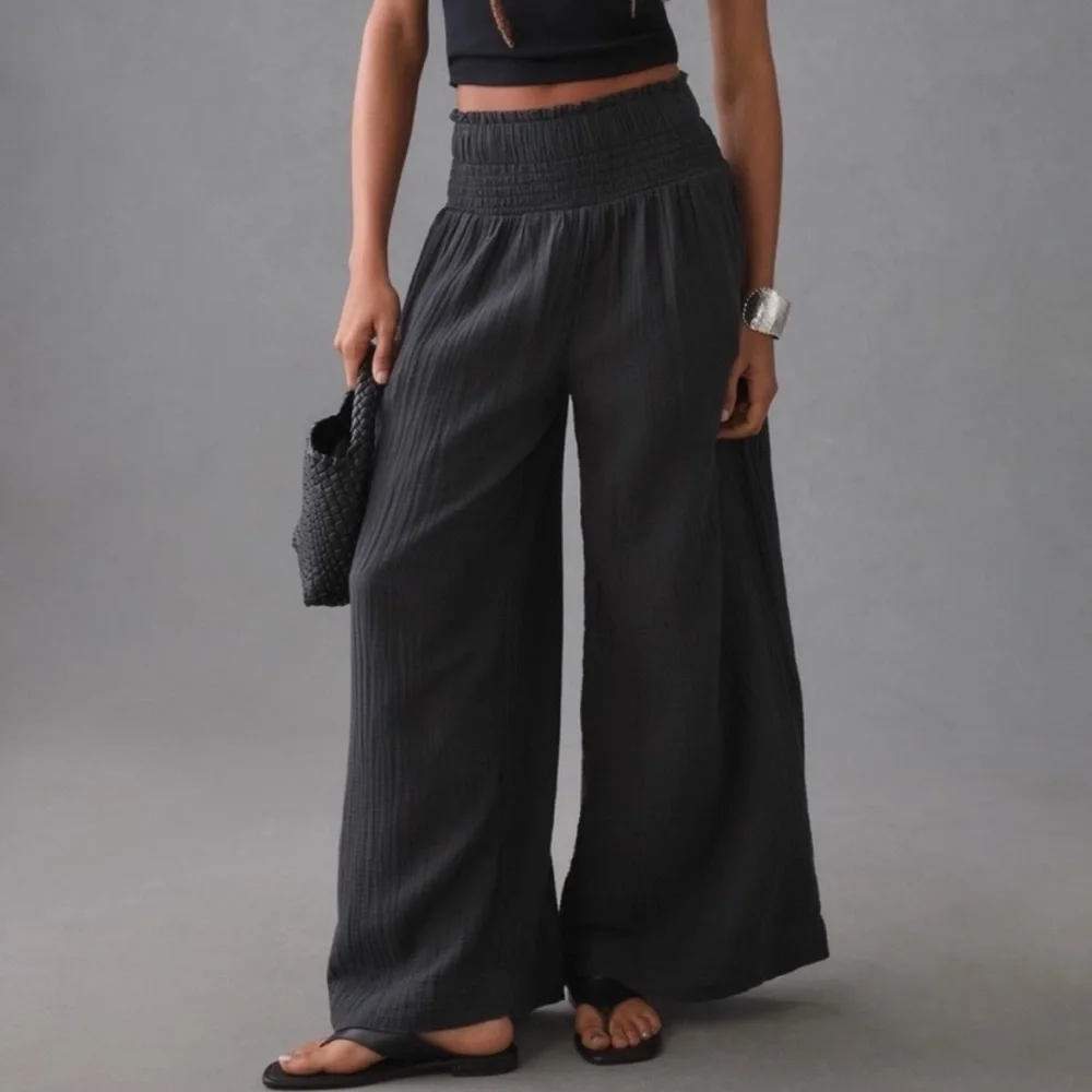 Anthropologie Wide-Leg Gauze Pants - Picture 2 of 16